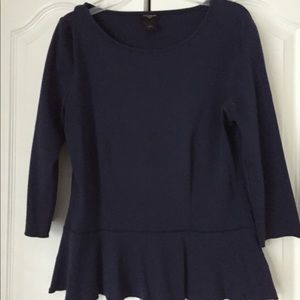 Navy blue peplum shirt